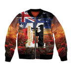 Australia Rememberance Day Bomber Jacket 11 November Poppy Field With Last Post