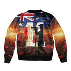 Australia Rememberance Day Bomber Jacket 11 November Poppy Field With Last Post