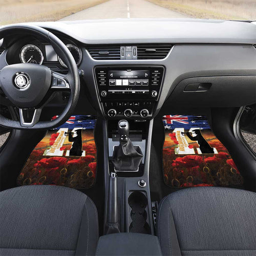 Australia Rememberance Day Car Mats 11 November Poppy Field With Last Post