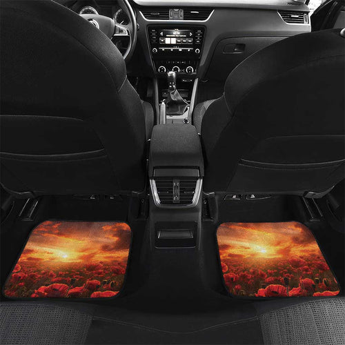 Australia Rememberance Day Car Mats 11 November Poppy Field With Last Post