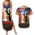 Australia Rememberance Day Couples Matching Summer Maxi Dress and Hawaiian Shirt 11 November Poppy Field With Last Post