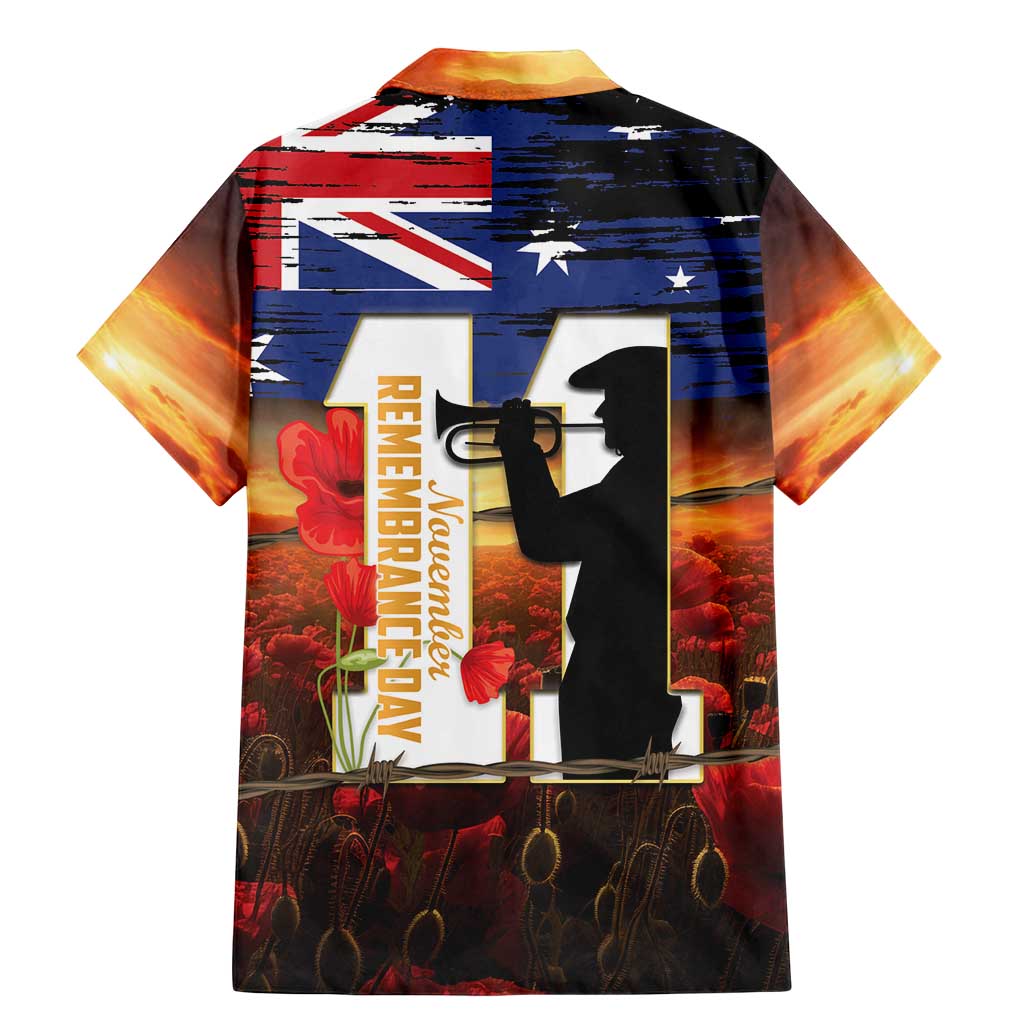 Australia Rememberance Day Family Matching Mermaid Dress and Hawaiian Shirt 11 November Poppy Field With Last Post