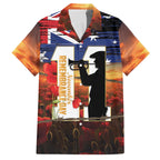 Australia Rememberance Day Family Matching Off The Shoulder Long Sleeve Dress and Hawaiian Shirt 11 November Poppy Field With Last Post