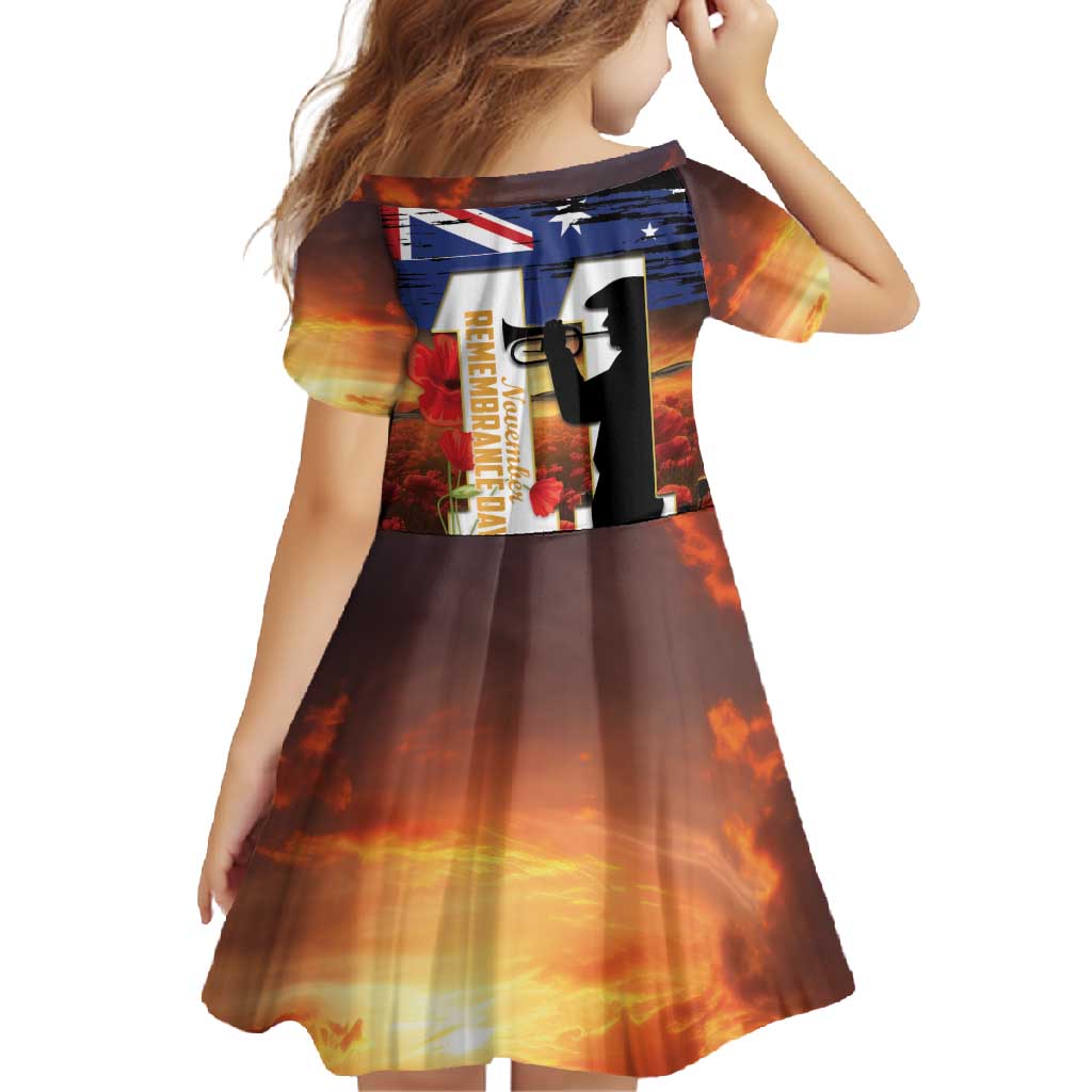 Australia Rememberance Day Family Matching Summer Maxi Dress and Hawaiian Shirt 11 November Poppy Field With Last Post