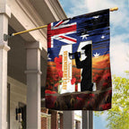 Australia Rememberance Day Garden Flag 11 November Poppy Field With Last Post