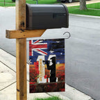 Australia Rememberance Day Garden Flag 11 November Poppy Field With Last Post