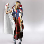 Australia Rememberance Day Hooded Blanket 11 November Poppy Field With Last Post