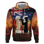Australia Rememberance Day Hoodie 11 November Poppy Field With Last Post