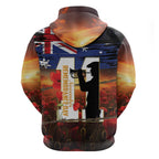Australia Rememberance Day Hoodie 11 November Poppy Field With Last Post