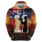Australia Rememberance Day Hoodie 11 November Poppy Field With Last Post
