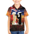 Australia Rememberance Day Kid Hawaiian Shirt 11 November Poppy Field With Last Post