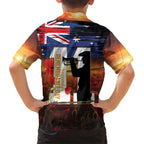 Australia Rememberance Day Kid Hawaiian Shirt 11 November Poppy Field With Last Post