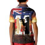 Australia Rememberance Day Kid Polo Shirt 11 November Poppy Field With Last Post