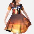 Australia Rememberance Day Kid Short Sleeve Dress 11 November Poppy Field With Last Post