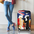 Australia Rememberance Day Luggage Cover 11 November Poppy Field With Last Post