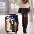 Australia Rememberance Day Luggage Cover 11 November Poppy Field With Last Post