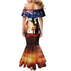Australia Rememberance Day Mermaid Dress 11 November Poppy Field With Last Post