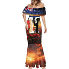 Australia Rememberance Day Mermaid Dress 11 November Poppy Field With Last Post