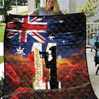 Australia Rememberance Day Quilt 11 November Poppy Field With Last Post