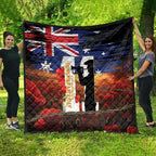 Australia Rememberance Day Quilt 11 November Poppy Field With Last Post