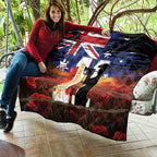 Australia Rememberance Day Quilt 11 November Poppy Field With Last Post