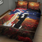 Australia Rememberance Day Quilt Bed Set 11 November Poppy Field With Last Post