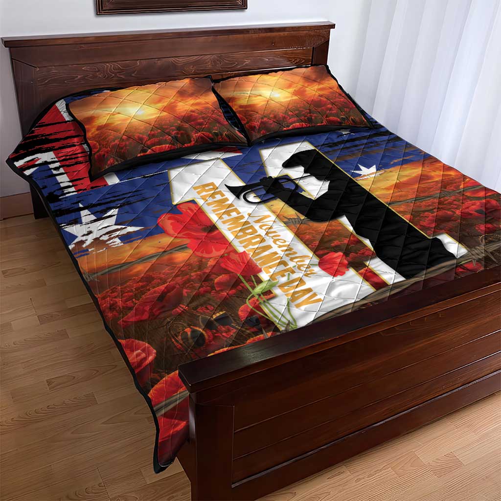 Australia Rememberance Day Quilt Bed Set 11 November Poppy Field With Last Post