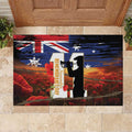 Australia Rememberance Day Rubber Doormat 11 November Poppy Field With Last Post