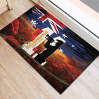 Australia Rememberance Day Rubber Doormat 11 November Poppy Field With Last Post