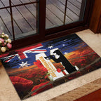 Australia Rememberance Day Rubber Doormat 11 November Poppy Field With Last Post