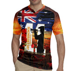 Australia Rememberance Day Rugby Jersey 11 November Poppy Field With Last Post
