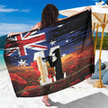 Australia Rememberance Day Sarong 11 November Poppy Field With Last Post