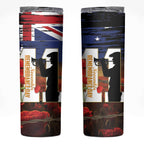 Australia Rememberance Day Skinny Tumbler 11 November Poppy Field With Last Post