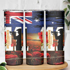 Australia Rememberance Day Skinny Tumbler 11 November Poppy Field With Last Post