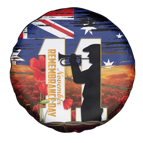 Australia Rememberance Day Spare Tire Cover 11 November Poppy Field With Last Post