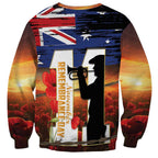 Australia Rememberance Day Sweatshirt 11 November Poppy Field With Last Post