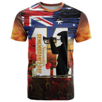 Australia Rememberance Day T Shirt 11 November Poppy Field With Last Post