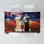 Australia Rememberance Day Tablecloth 11 November Poppy Field With Last Post