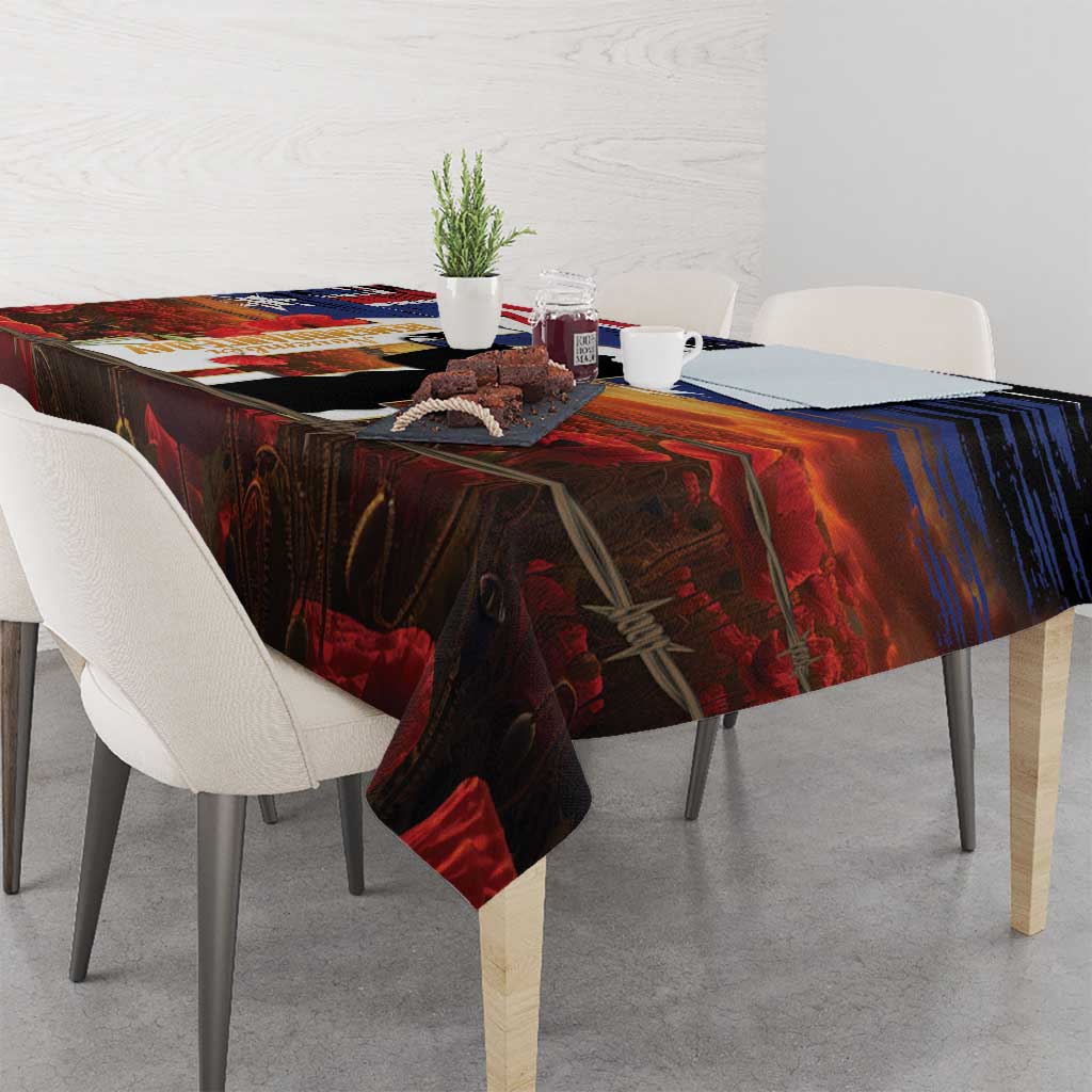 Australia Rememberance Day Tablecloth 11 November Poppy Field With Last Post