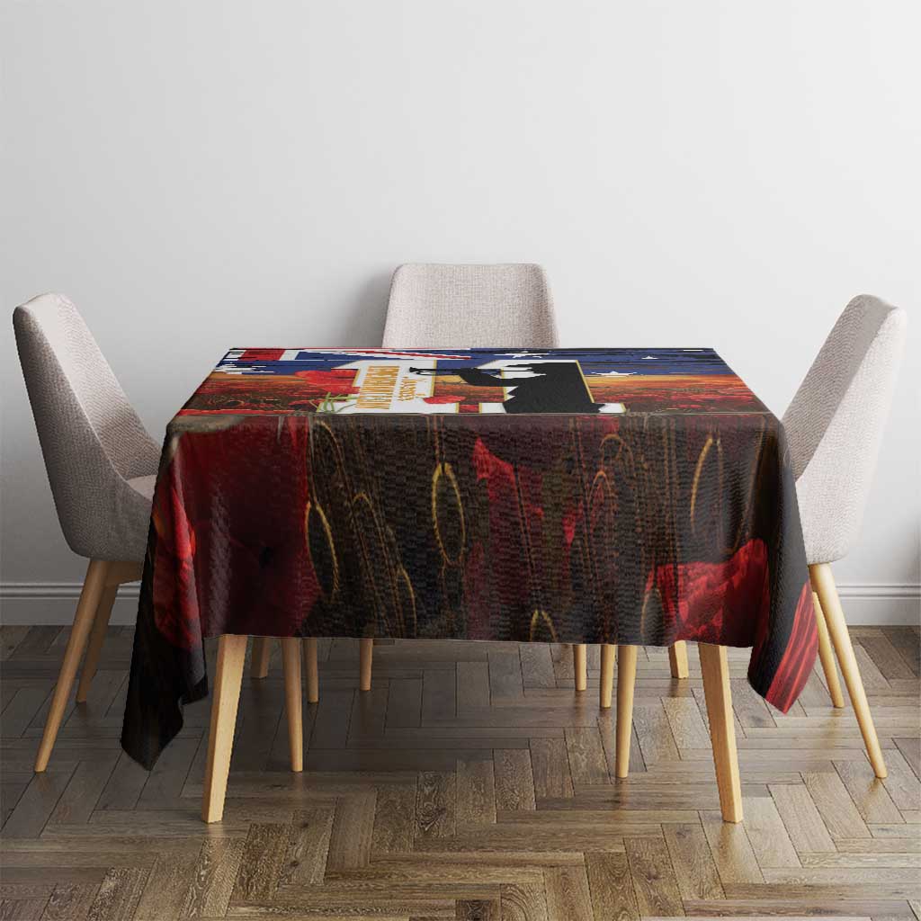 Australia Rememberance Day Tablecloth 11 November Poppy Field With Last Post