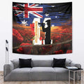 Australia Rememberance Day Tapestry 11 November Poppy Field With Last Post