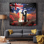Australia Rememberance Day Tapestry 11 November Poppy Field With Last Post