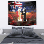 Australia Rememberance Day Tapestry 11 November Poppy Field With Last Post