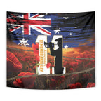 Australia Rememberance Day Tapestry 11 November Poppy Field With Last Post