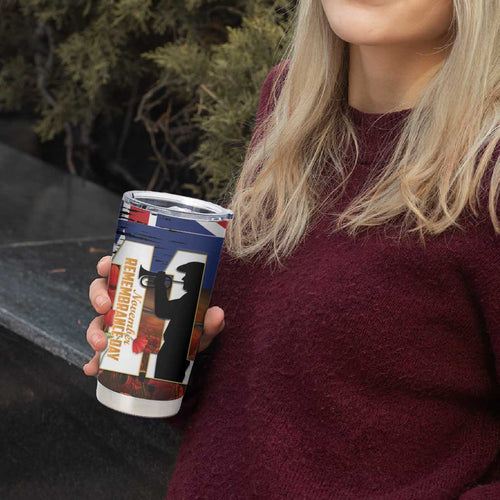 Australia Rememberance Day Tumbler Cup 11 November Poppy Field With Last Post