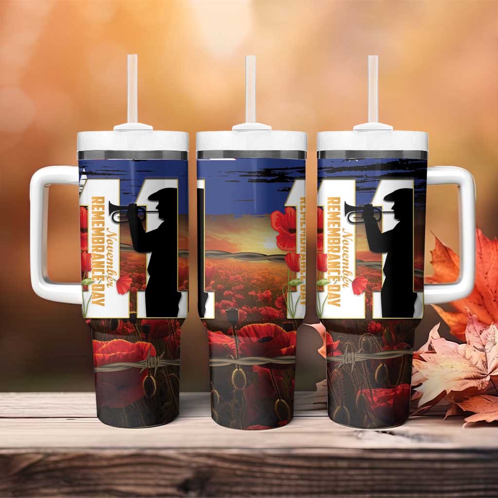 Australia Rememberance Day Tumbler With Handle 11 November Poppy Field With Last Post