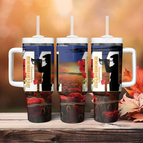 Australia Rememberance Day Tumbler With Handle 11 November Poppy Field With Last Post