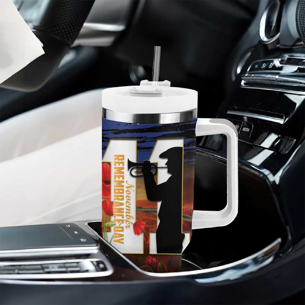 Australia Rememberance Day Tumbler With Handle 11 November Poppy Field With Last Post