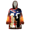 Australia Rememberance Day Wearable Blanket Hoodie 11 November Poppy Field With Last Post