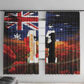 Australia Rememberance Day Window Curtain 11 November Poppy Field With Last Post